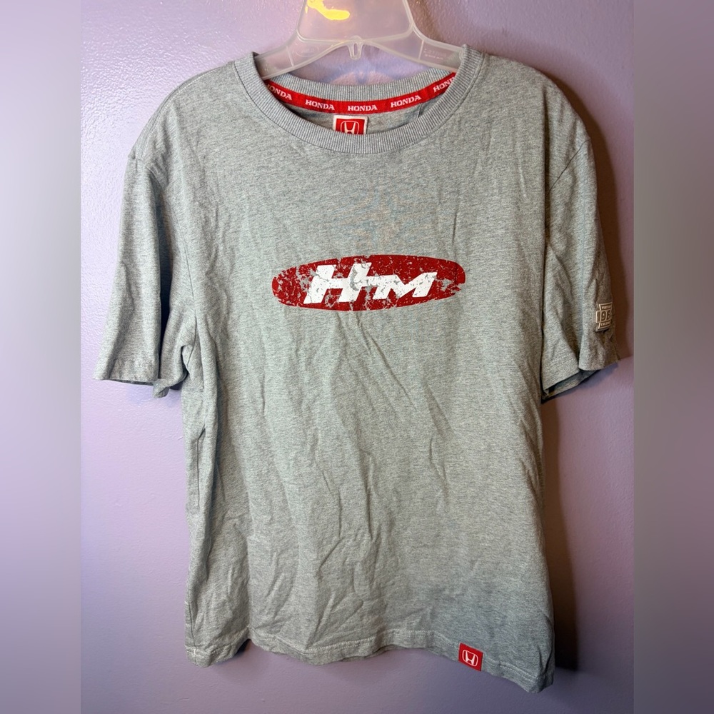 Honda Vintage Culture Patrick Calello‎ HM Logo Gray Graphic T-Shirt Mens Large